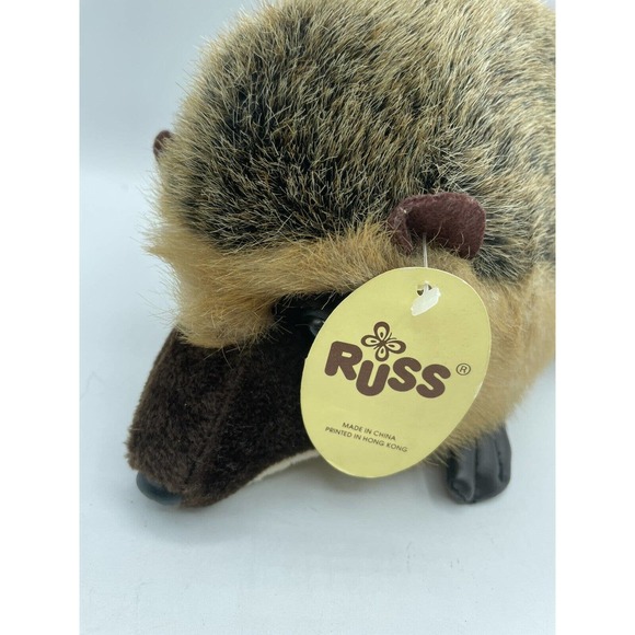 Russ Plush Hedgehog Prickles Stuffed Animal Russ Berrie Toy 8" New Hedgy Vintage - Picture 3 of 8